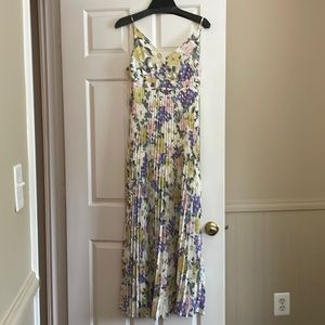 Long pleated floral dress